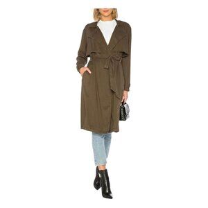Michael Stars Tencel Twill Trench Coat in Loden Small